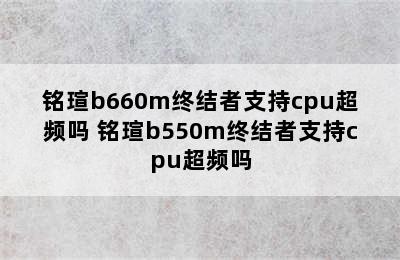 铭瑄b660m终结者支持cpu超频吗 铭瑄b550m终结者支持cpu超频吗